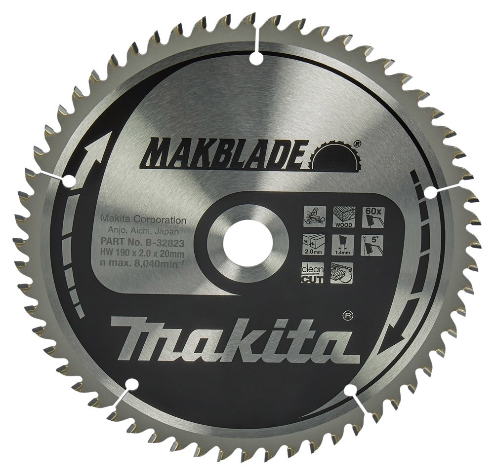 Cirkelzaagblad Hm Makita - 190X2.0X20MM 60T ATB
