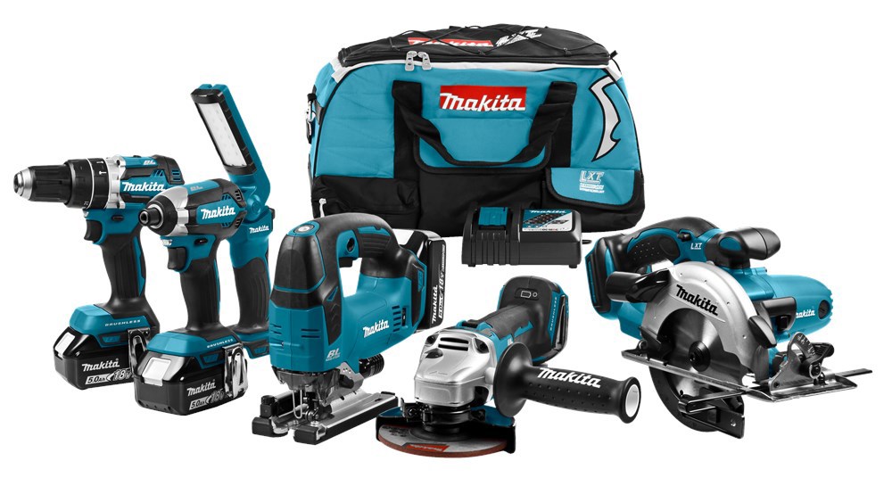 Accu Combiset Makita 5.0Ah/18.0V - DLX6082T 18.0V +3 ACCU'S+LADER
