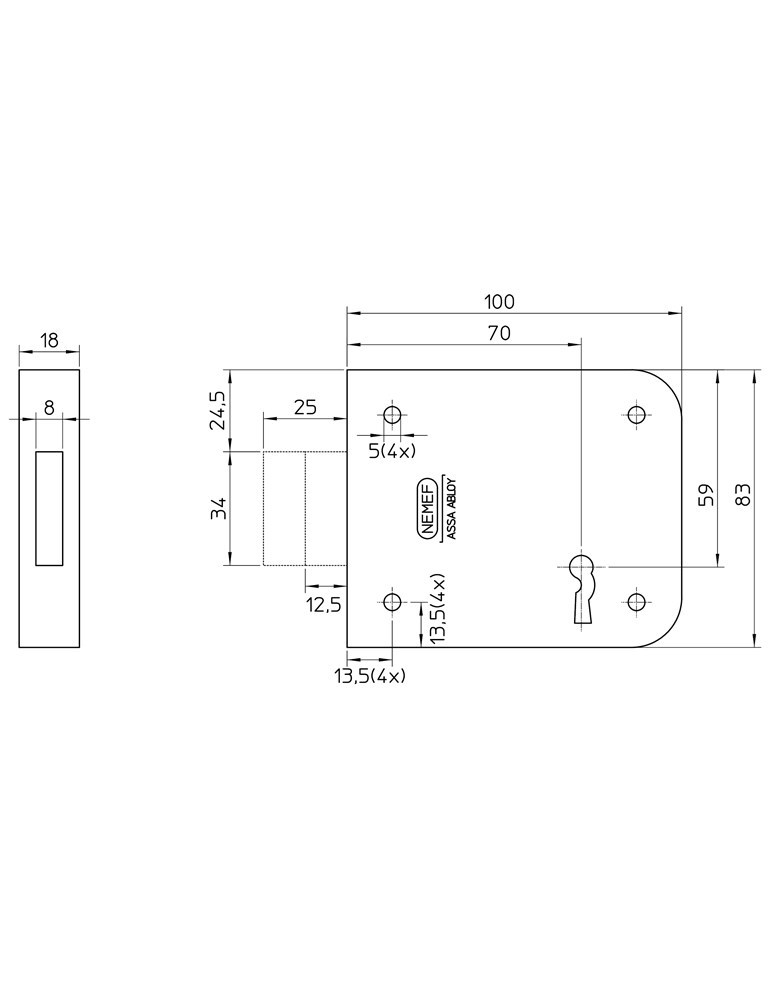 kelderbandslot sleutel nemef-3