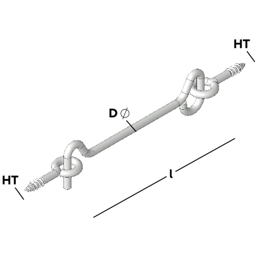 windhaak houtdraad rvs a2-3