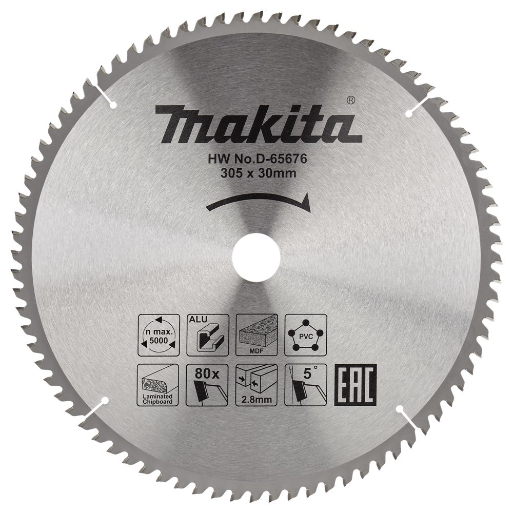 Cirkelzaagblad Hm Makita - 305X2.8X30MM 80T TCG