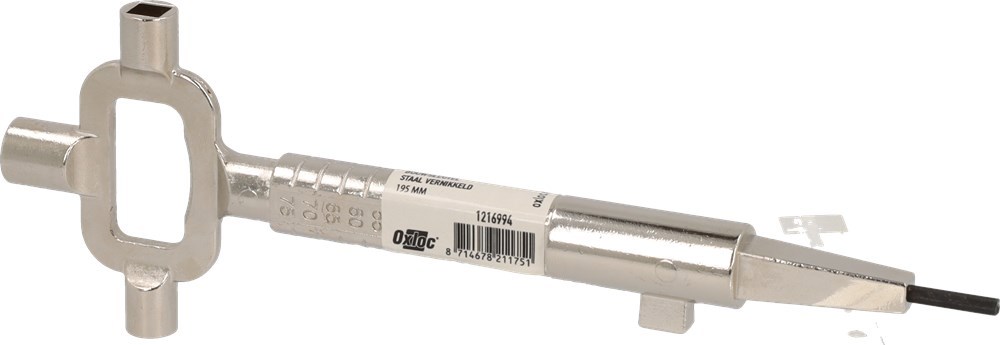 Bouwsleutel Staal Vernikkeld Oxloc - DOORN 6-8MM + INBUS 3MM