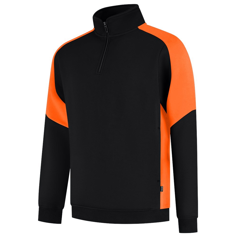 Sweater 1/2Zip Bicolor Redefined Tricorp - 306111 ZWART/ORANJE XL
