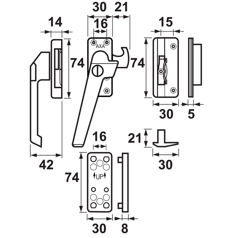 raamsluiting aluminium f2 axa-4