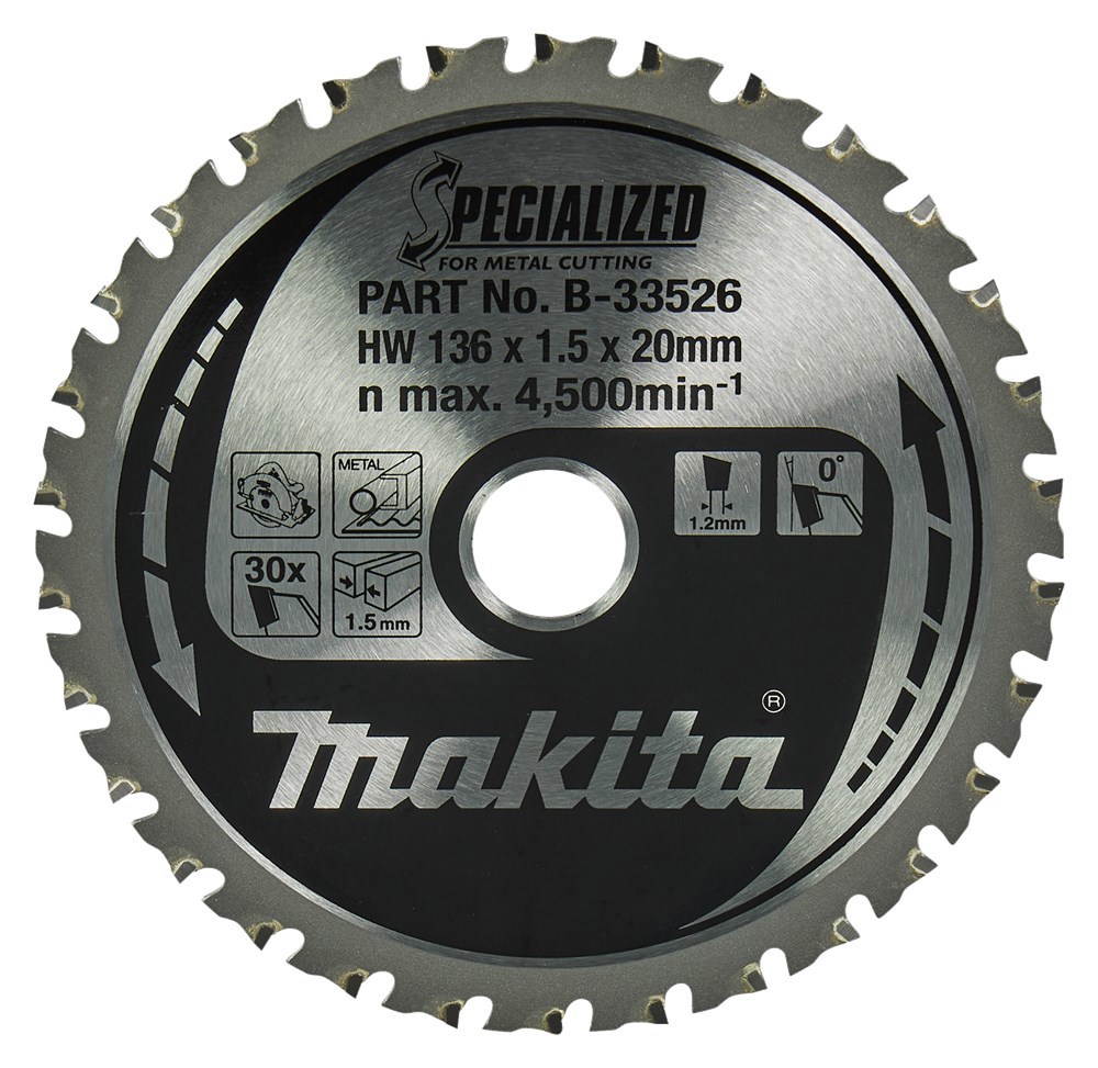 Cirkelzaagblad Hm Makita - 136X1.5X20MM 30T MTCG