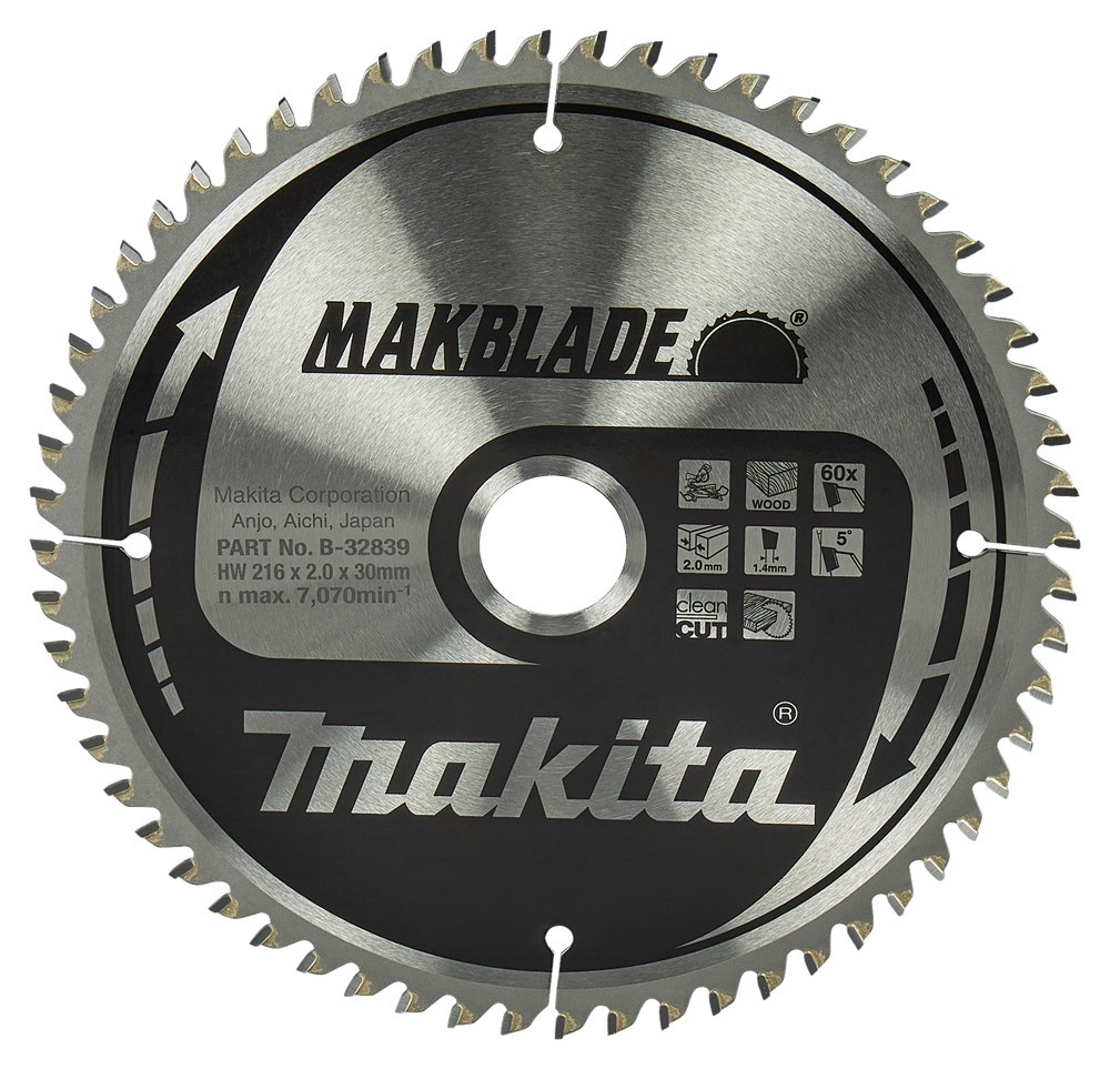 Cirkelzaagblad Hm Makita - 216X2.0X30MM 60T ATB