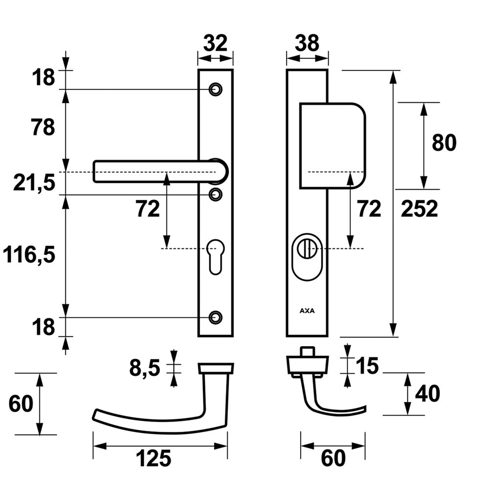 voordeursmalgarnituur f1 axa-4