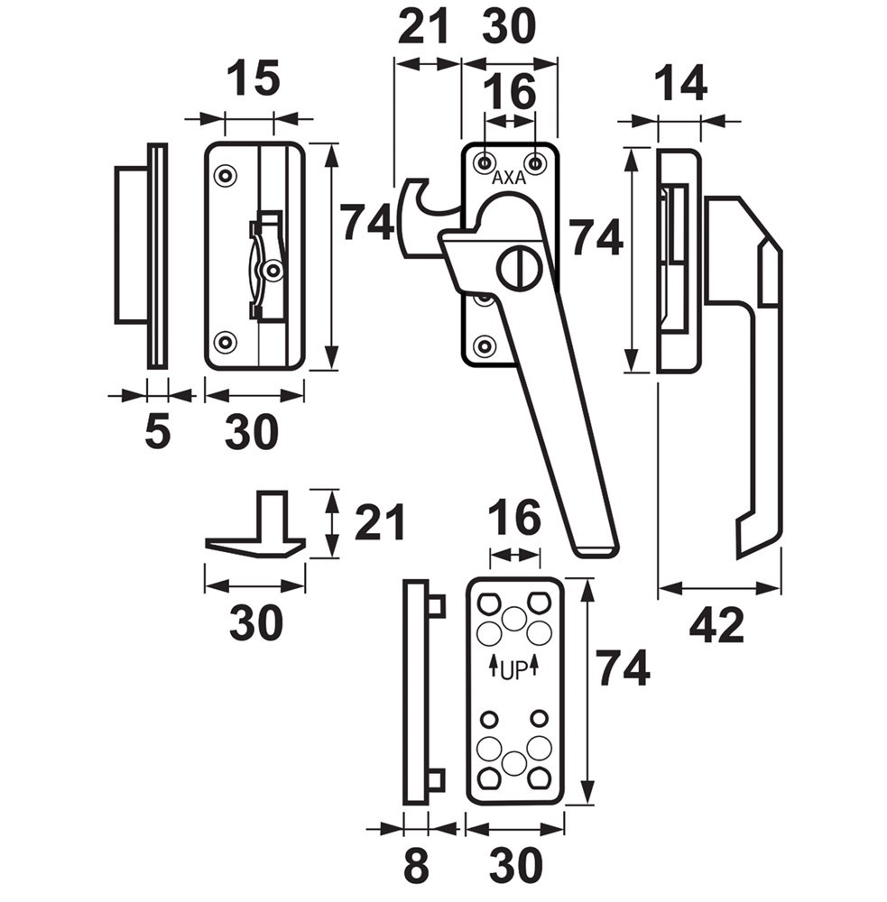 raamsluiting aluminium f1 axa-4
