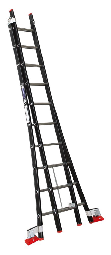 Reformladder Alu.Zwart Magnus Kelfort - 2X10 TREDEN /GEBOGEN BOOM