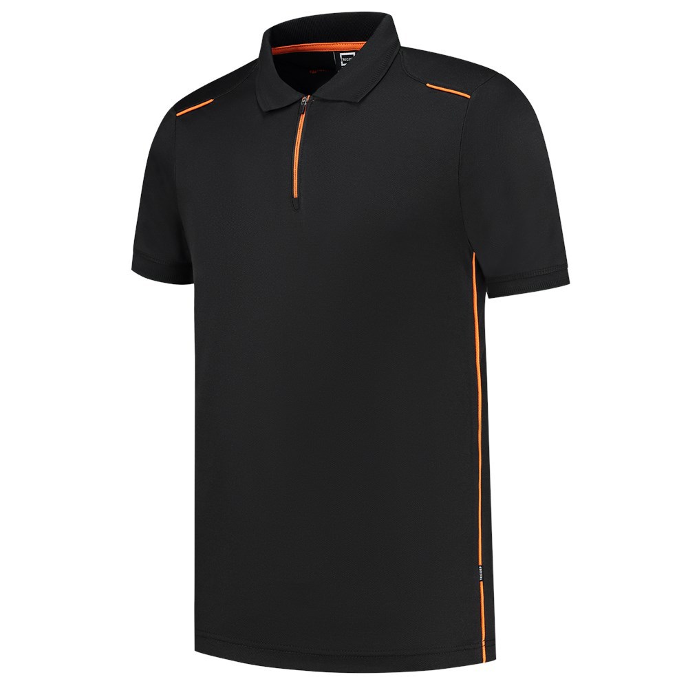 Poloshirt Bicolor Accent Tricorp - 202703 ZWART/ORANJE S