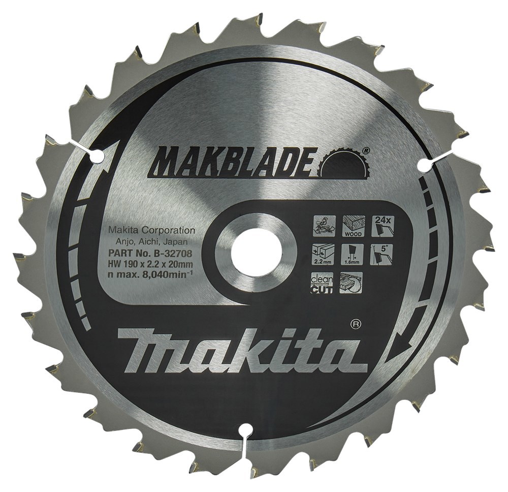 Cirkelzaagblad Hm Makita - 190X2.2X20MM 24T ATB