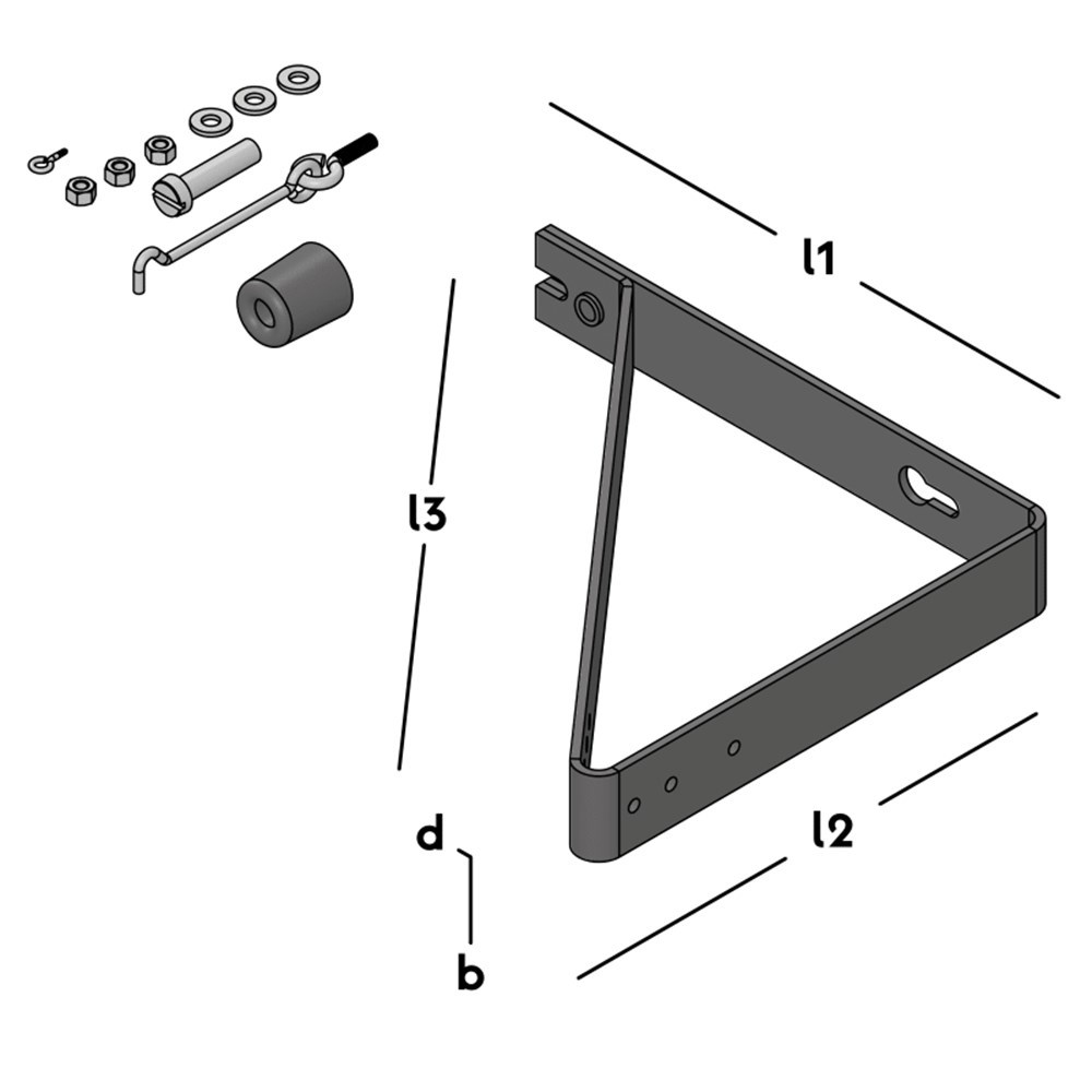 deuropvangbeugel haaks zwart epz-3