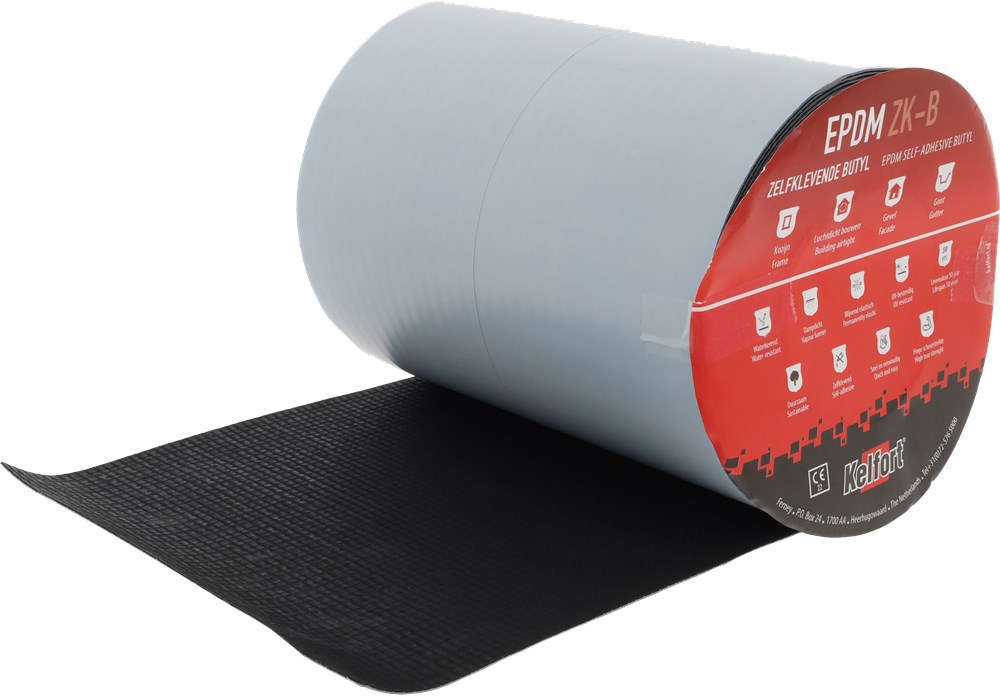 Stroken Epdm Folie Zwart Kelfort Butyl - ZK-B 200X1.3MM 10M BUITENTOEPASSING