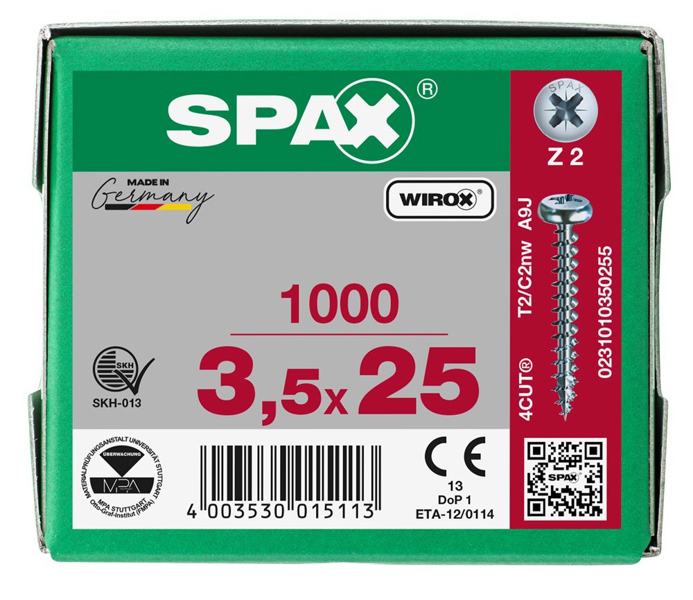spaanplaatschroef wirox spax-6