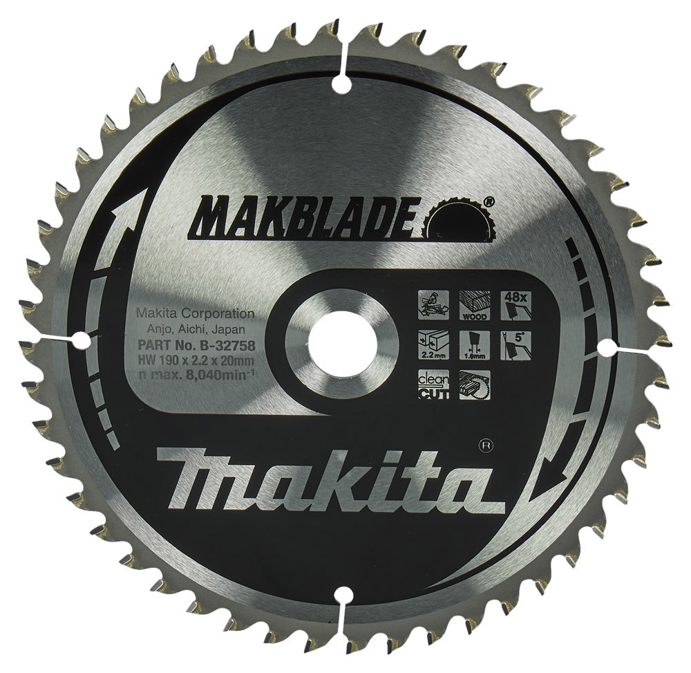 Cirkelzaagblad Hm Makita - 190X2.2X20MM 48T ATB