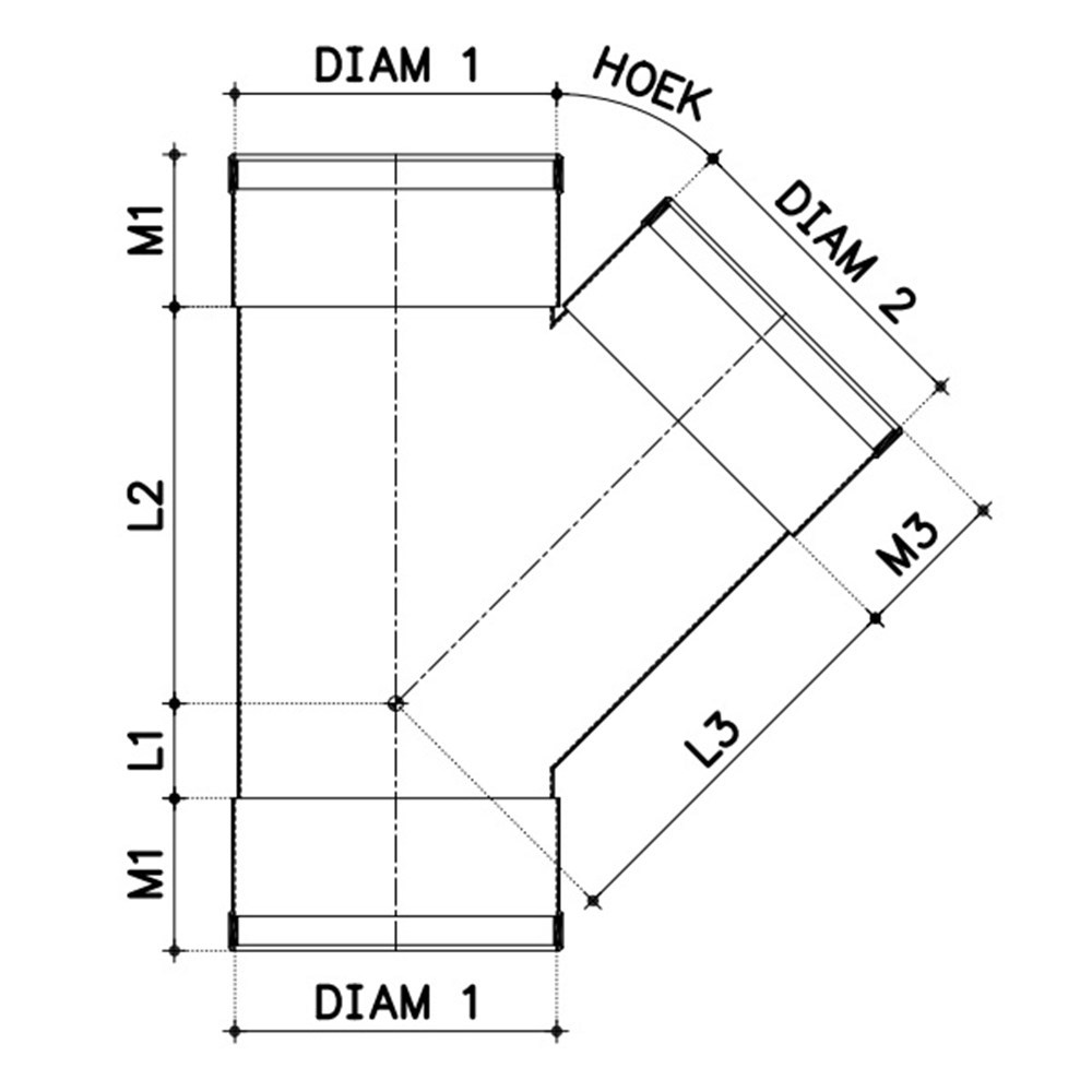 T-stuk pvc grijs rwa-3