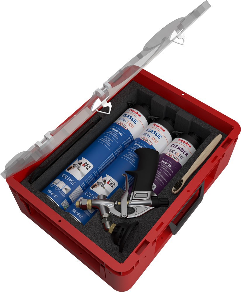 Spuitlijm Click & Fix Startset Frencken - BLAUW 750ML CLASSIC EXTRA SNEL