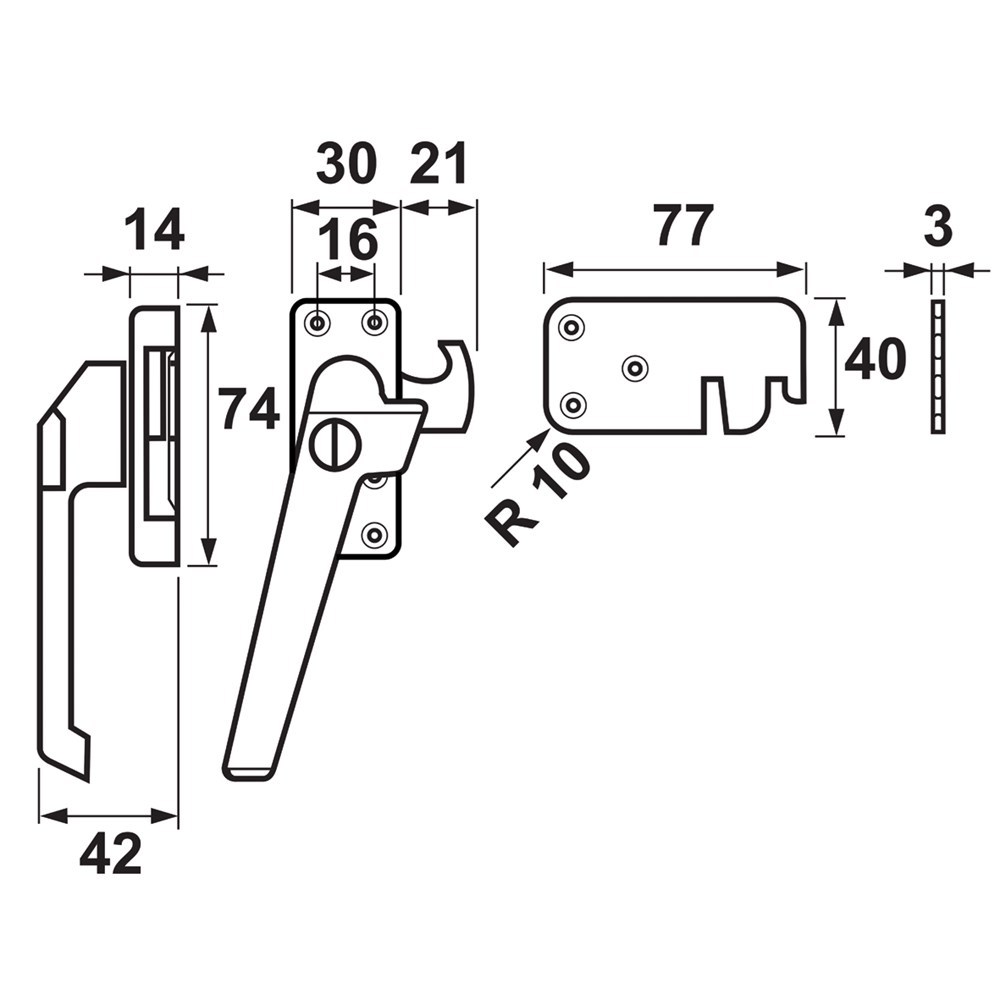 raamsluiting aluminium f2 axa-4