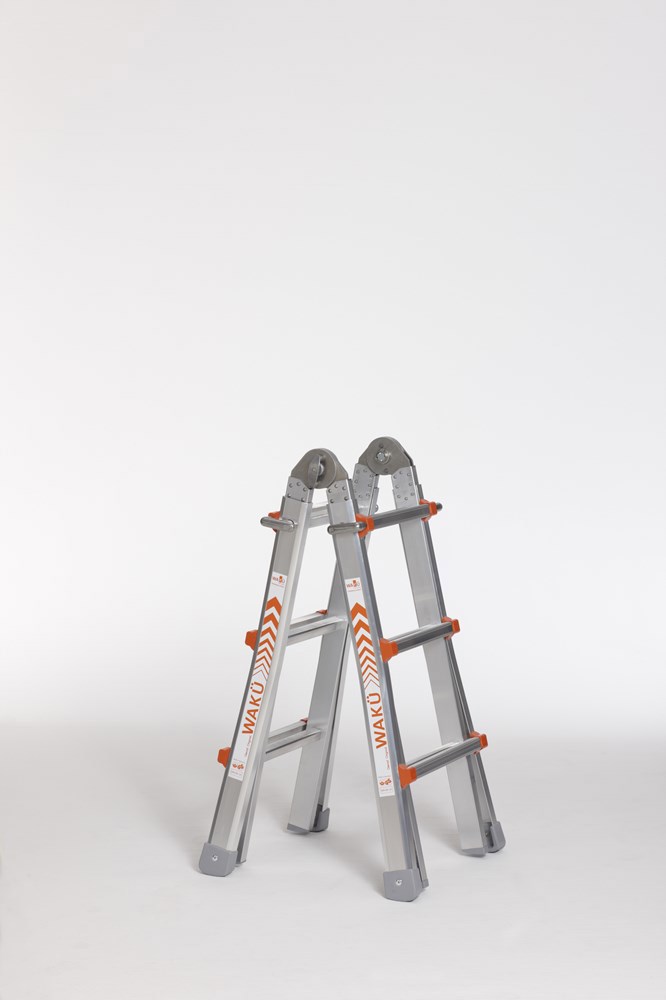 Vouwladder Telescoop Alu.Ongecoat Waku - WKTL100 4X 3 TREDEN