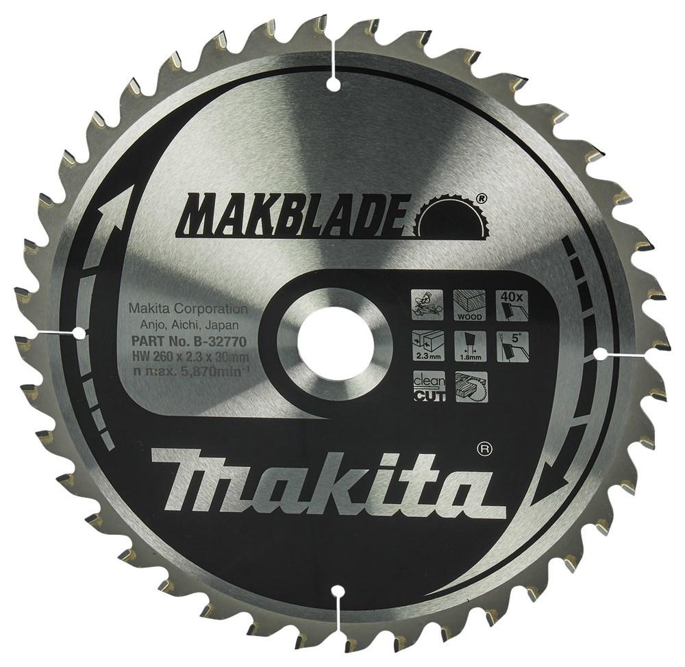 Cirkelzaagblad Hm Makita - 260X2.3X30MM 40T ATB