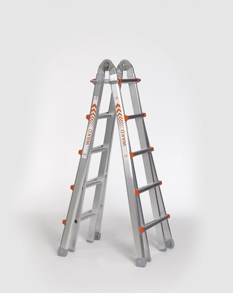 Vouwladder Telescoop Alu.Ongecoat Waku - WKTL102 4X 5 TREDEN