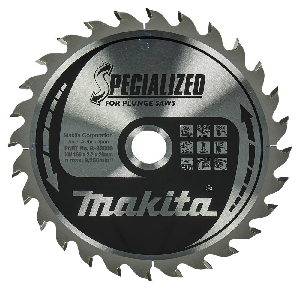 Cirkelzaagblad Hm Makita - 165X2.2X20MM 28T ATB