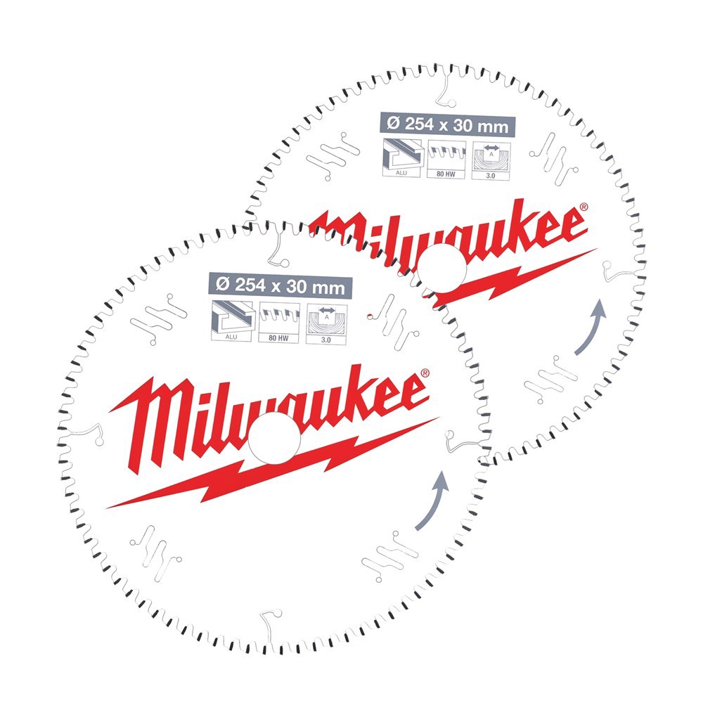 Cirkelzaagbladenset Milwaukee - 254X2.8X30MM SET à 2 STUKS
