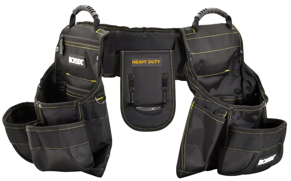 Gereedschapsgordel Nylon Ironside - HEAVY DUTY DUBBEL GESTIKT 15 VAKKEN