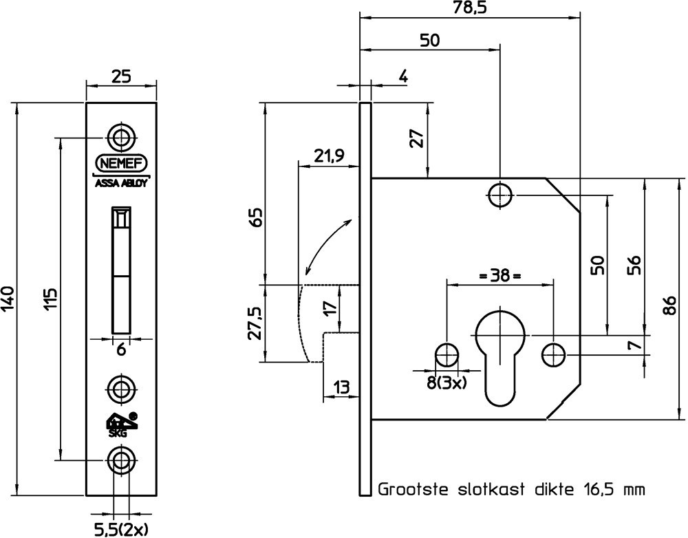 veiligheidsbijzetslot insteek nemef-3