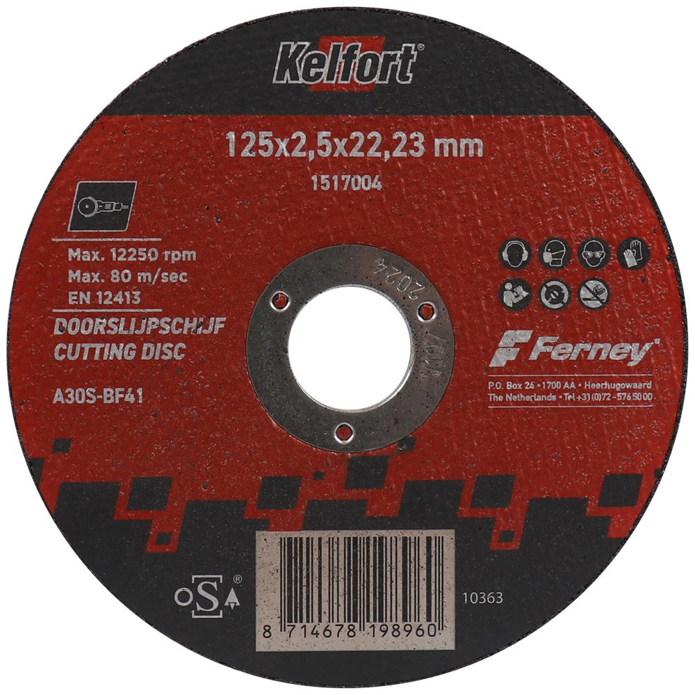 doorslijpschijf staal/rvs kelfort