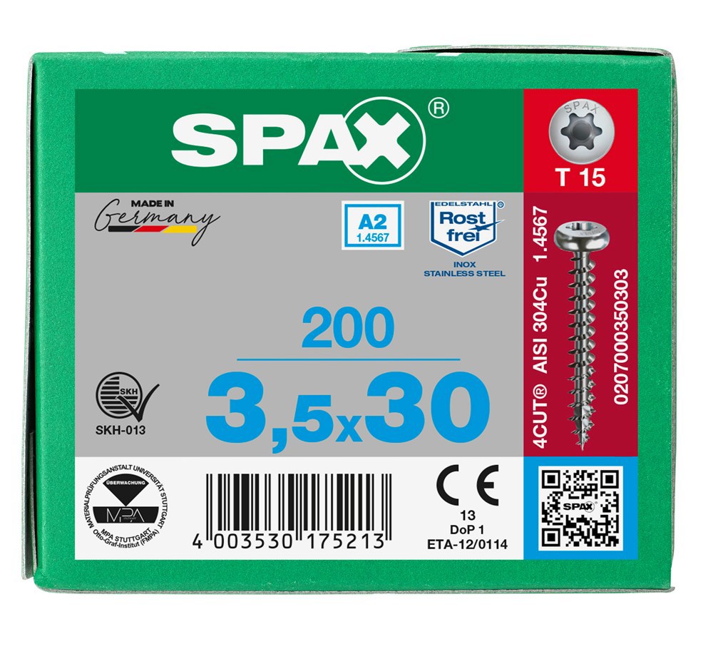 spaanplaatschroef rvs a2 spax-6