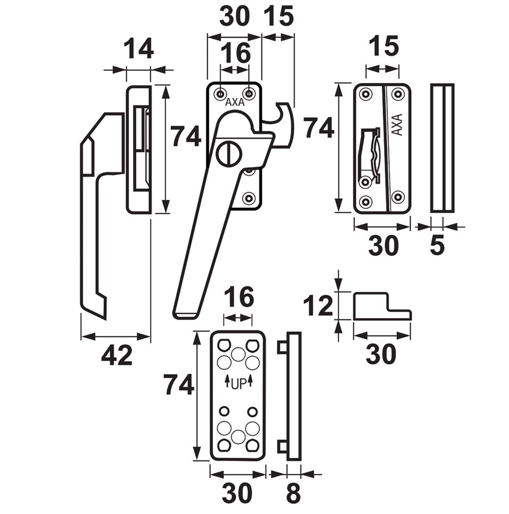 raamsluiting aluminium f2 axa-4