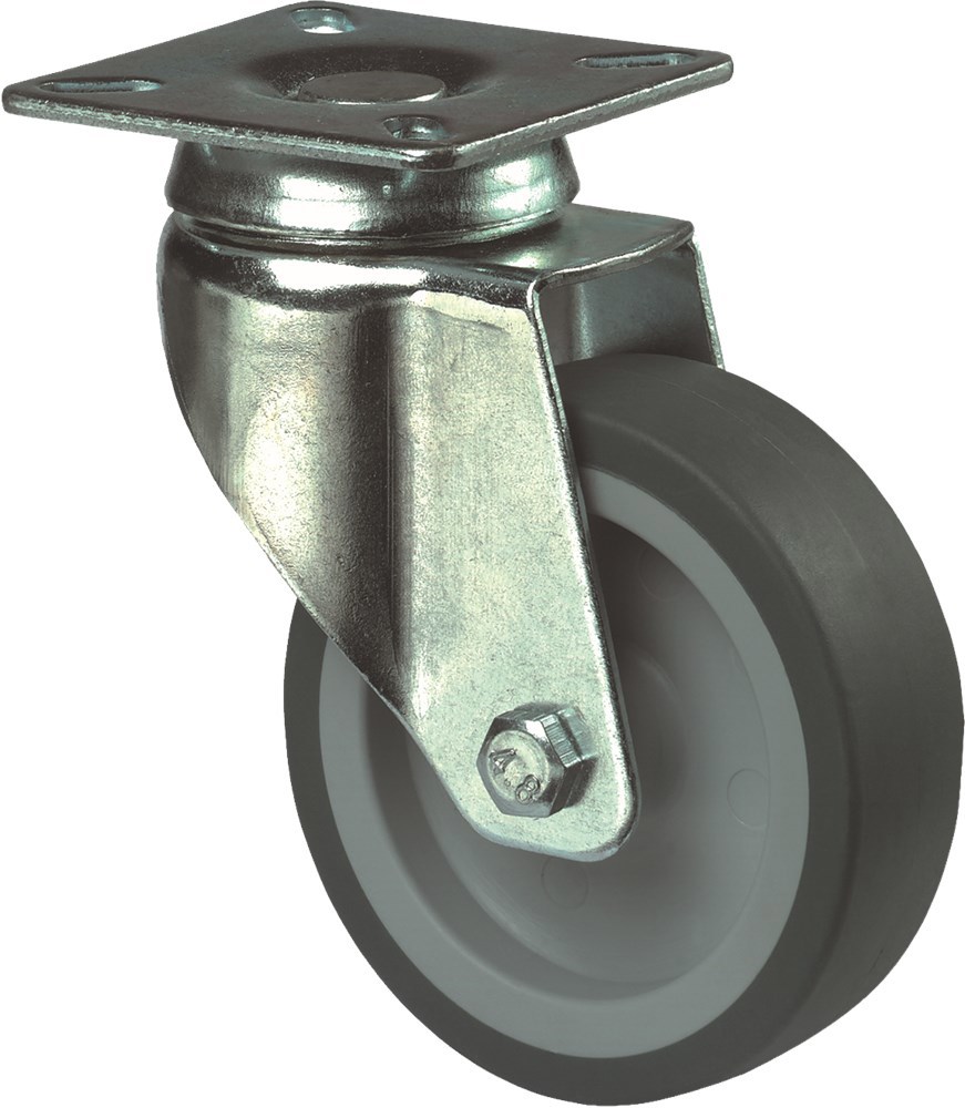 Zwenkwiel Grijs Rubber Kelfort -  75MM MAX. 60KG