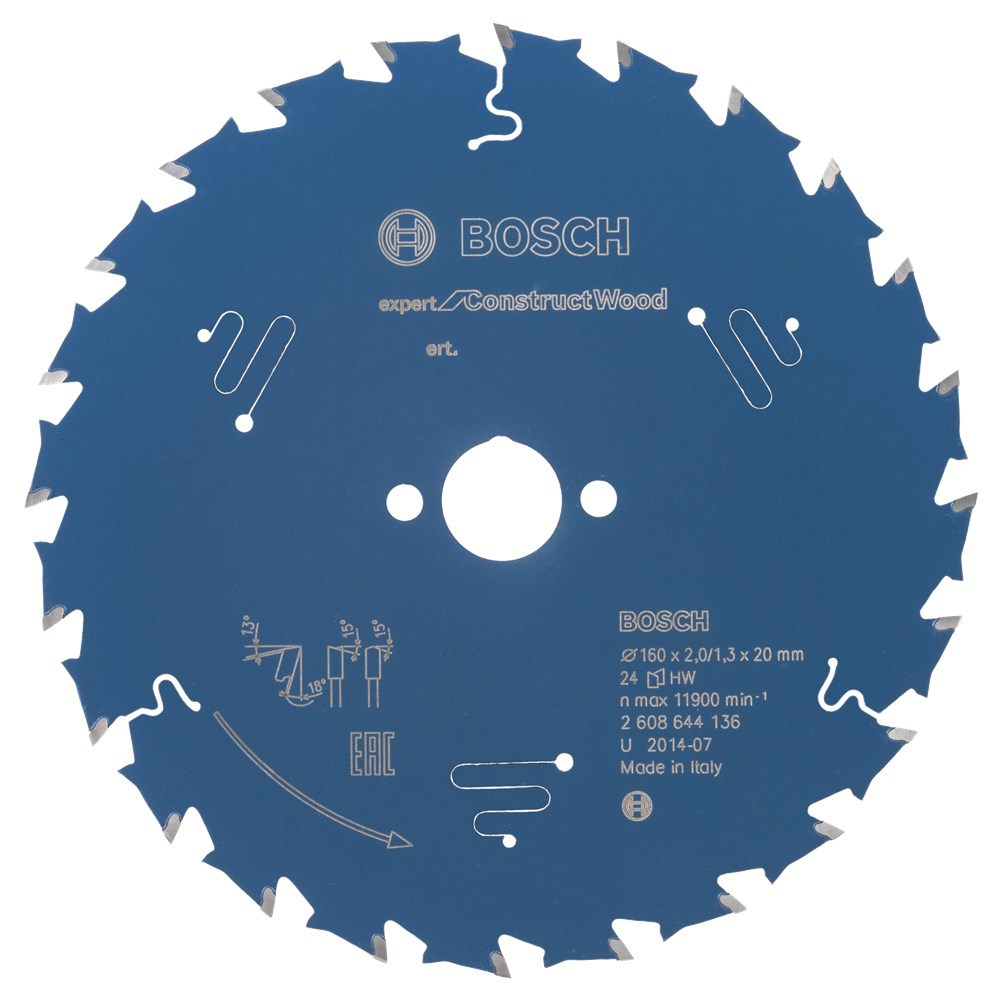 Cirkelzaagblad Expert Construct Wood - 160X2/1.3X20MM 24ATB+TP