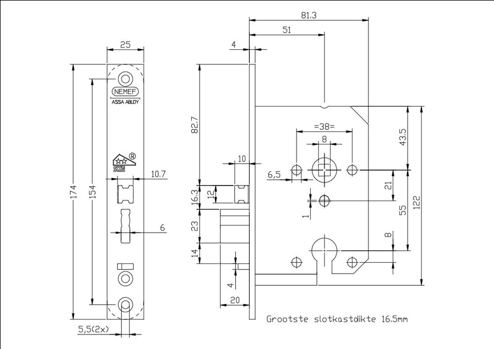veiligheidsdeurslot insteek zelfsl nemef-3