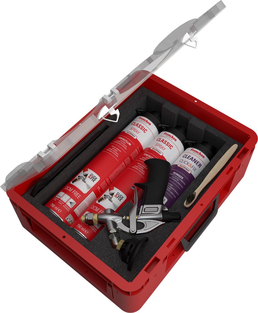 Spuitlijm Click & Fix Startset Frencken - ROOD 750ML CLASSIC UNIVERSEEL