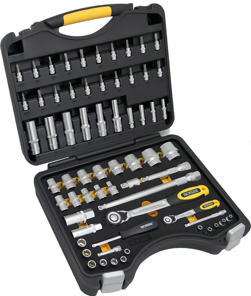 Dopsleutel-/Bitset Ironside - 65-DELIG 1/4'' + 1/2''