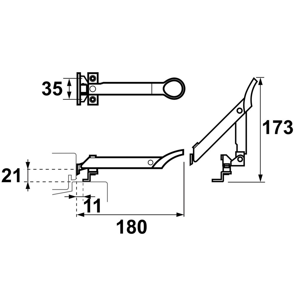 combi-raamuitzetter rvs/zwart axa-4