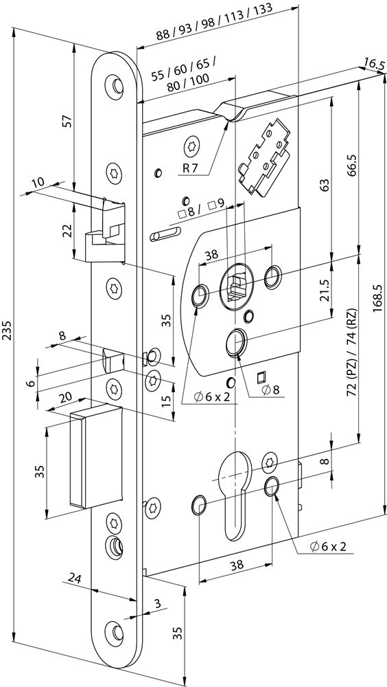 solenoidslot enkelzijdig zelfv.abloy-3