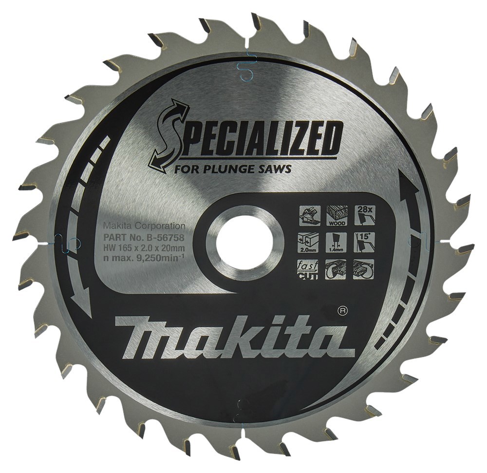 Cirkelzaagblad Hm Makita - 165X2.0X20MM 28T ATB