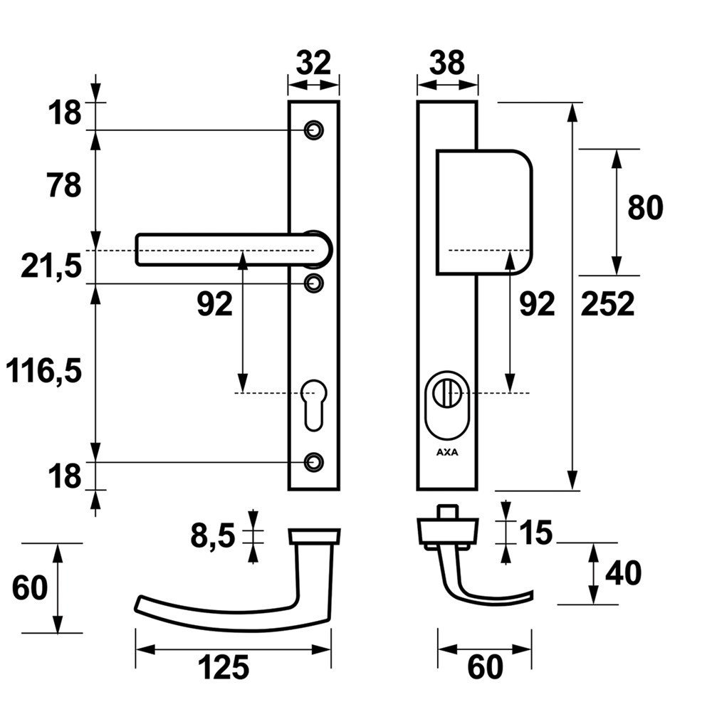 voordeursmalgarnituur f1 axa-4