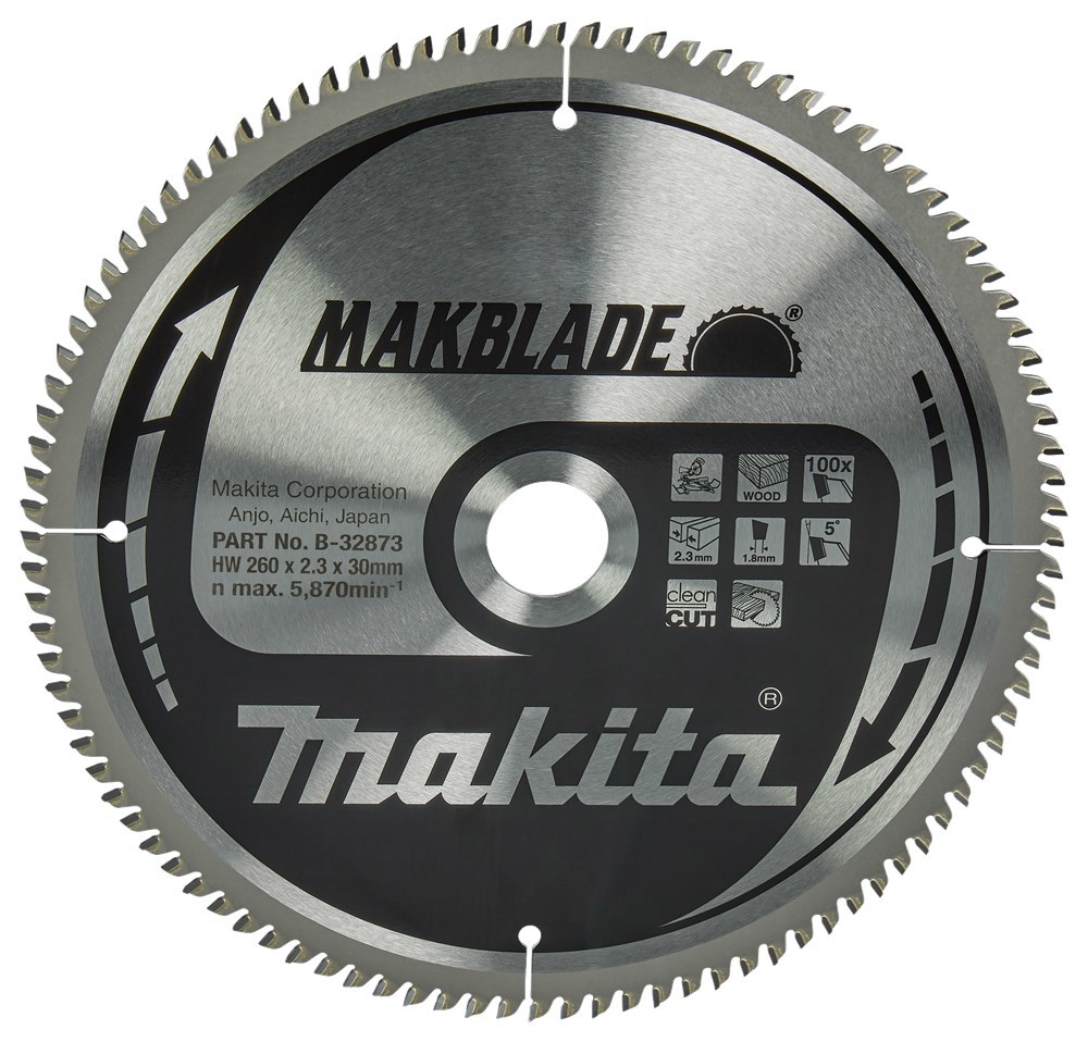 Cirkelzaagblad Hm Makita - 260X2.3X30MM 100T ATB