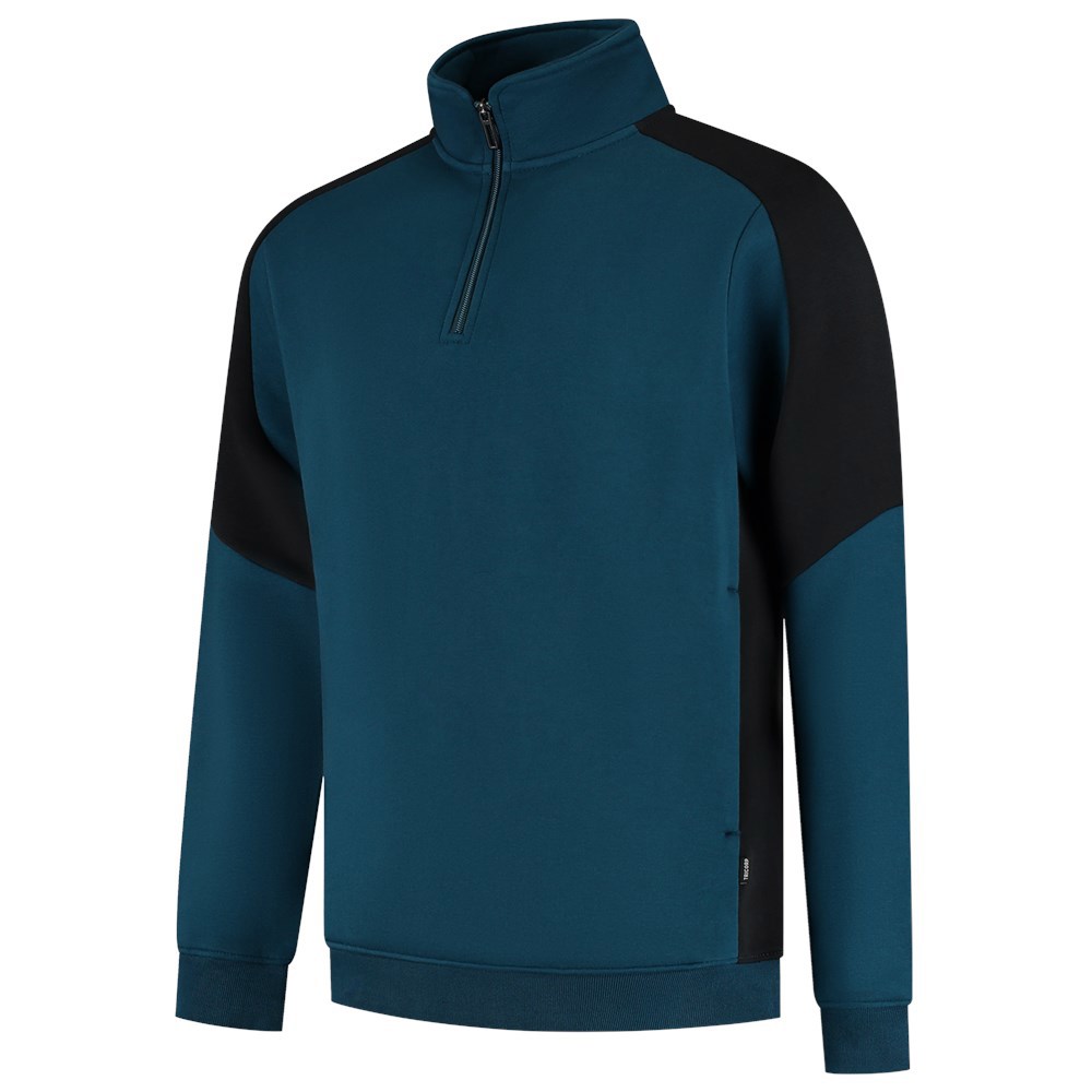 Sweater 1/2Zip Bicolor Redefined Tricorp - 306111 TEAL/ZWART 3XL
