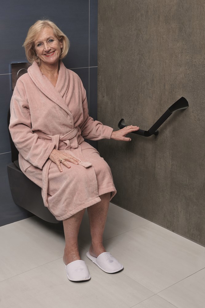 wandbeugel zwart/aluminium secucare-6