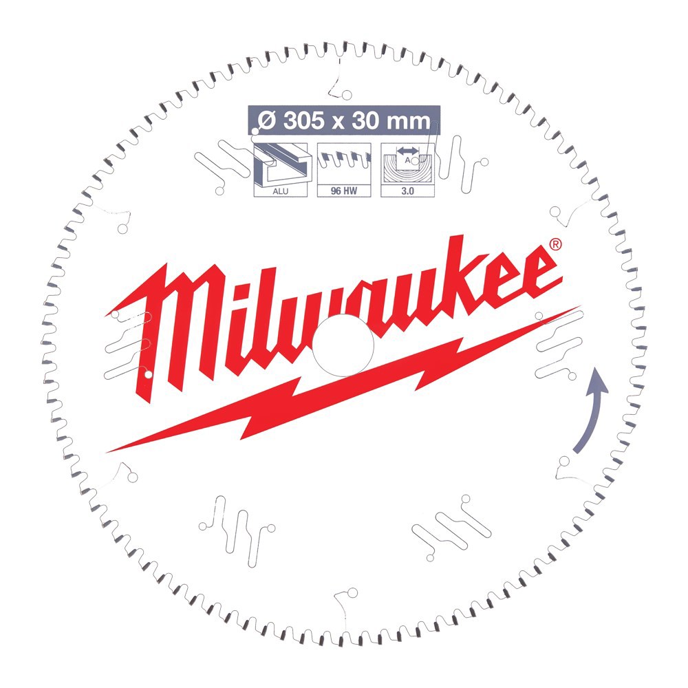 Cirkelzaagblad Hm Milwaukee - 305X3.0X30MM 96TF NEGATIEF