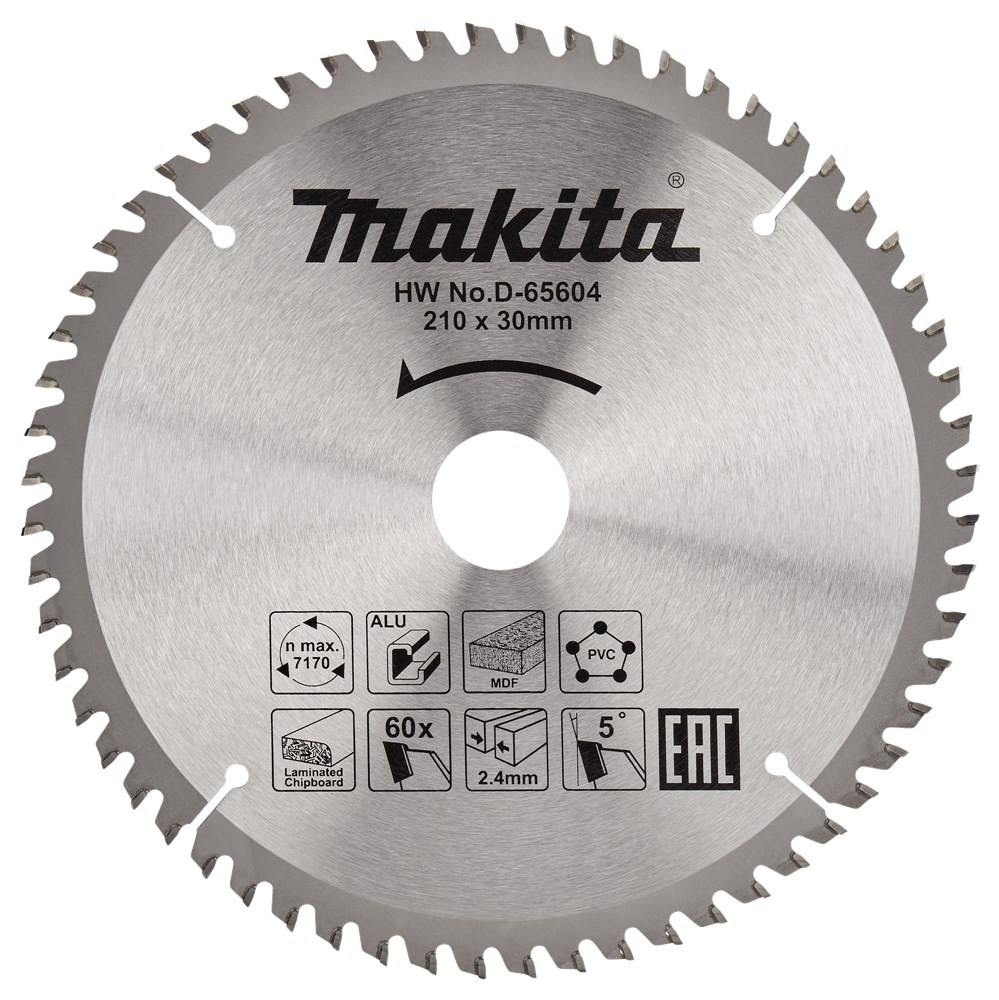 Cirkelzaagblad Hm Makita - 210X2.4X30MM 60T TCG