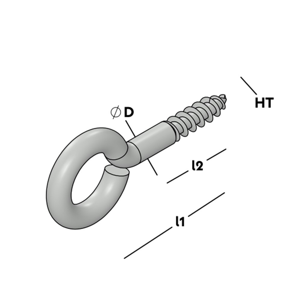 schroefoog zwaar houtdraad rvs a2-3
