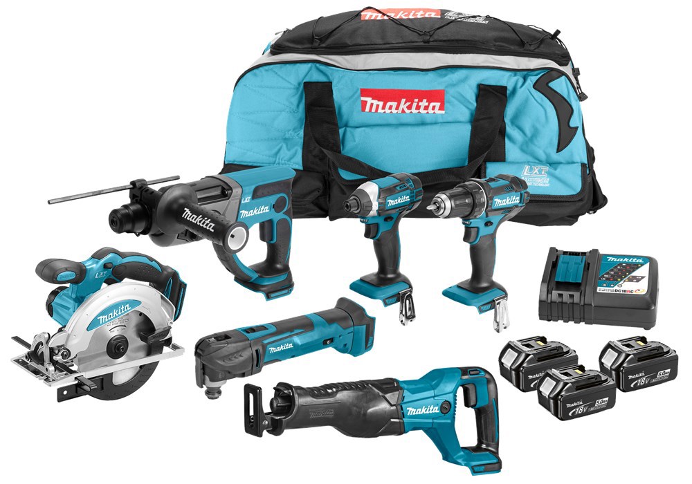 Accu Combiset Makita 5.0Ah/18.0V - DLX6038T 18.0V +3 ACCU'S+LADER