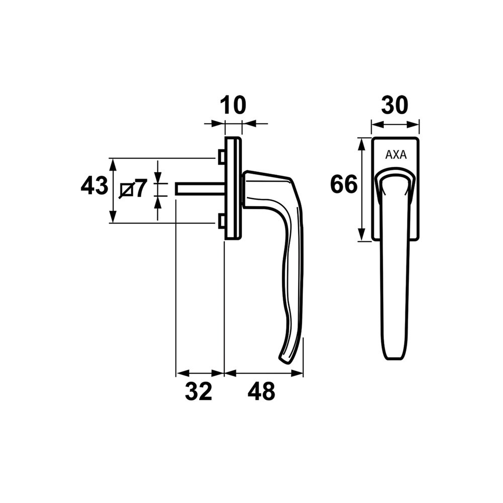 raamkruk recht aluminium f1 axa-5