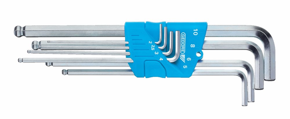 stiftsleutelset m.kogelkop gedore